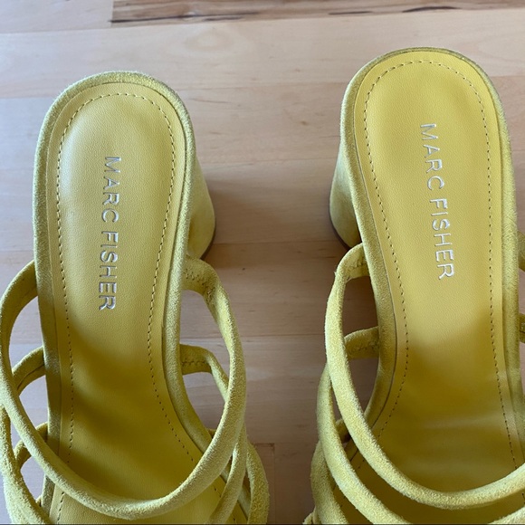 Marc Fisher Shire Yellow Strappy Mule - Picture 3 of 4